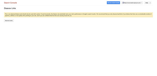 GOOGLE - Disavow Backlinks Page